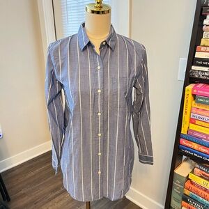 Banana Republic Blue and White Striped Shirt